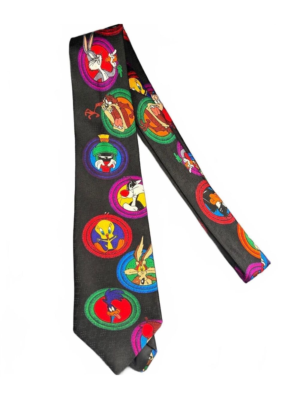 Vintage Looney Tunes Characters Warner Bros Bugs Sylvester Bunny Taz Tie 1993